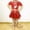 Red-b, variant on Girl's Metallic Skirt Elastic Waist Pleated A-Line Red Tutu Summer Princess Party Dress