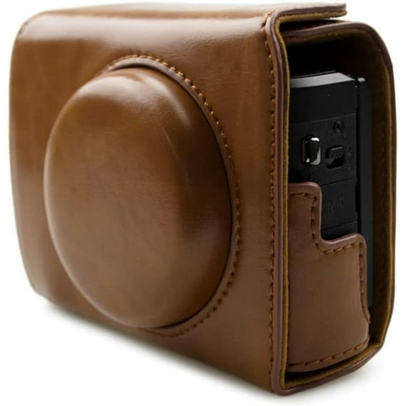 ERDS-G7X II G7X III Case - Vintage Leather Camera Case for Canon PowerShot G7 X Mark II/G7 X Mark III DSLR Camera - Protective Case with Strap, Brown, Beauty Case