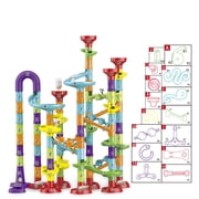 113Pcs Marble Run Set with 30 Glass Marbles Runs for Kids Girls Boys Toys Stem Maze Educational Race Game Birthday Gifts