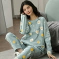 thumbnail image 1 of Pijama de algodón puro para mujer, traje informal holgado Simple de manga larga, 5XL talla grande, modelos de primavera y otoño, servicio a domicilio, 1 of 4