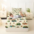 thumbnail image 4 of Manfei Woodland Camping Print Twin Sheets,Green Trees Bedding,3-Piece,1 Fitted Sheet and 1 Pillowcase, 4 of 6