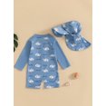 thumbnail image 4 of aturustex Toddler Boy Rash Guard Swimsuit with Hat 3M 6M 12M 18M 2T 3T Infant 2 Pcs Zipper Swimwears Set Long Sleeve Jumpsuits Coconut Tree Whale Lobsshion Beachwear for Holiday Summer Party, 4 of 7