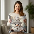 thumbnail image 4 of Fundas de almohada navideñas de 45 x 45 cm | Juego de 1 funda de almohada cuadrada decorativa con cremallera oculta | Tela de algodón suave para sofá, cama y decoración navideña del hogar, 4 of 6