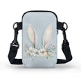 thumbnail image 2 of HELLHERO Blue Bunny Ear Floral 4.33x1.97x7.09 Shoulder Bags Polyester for Women, 2 of 7