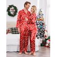 thumbnail image 5 of Ekouaer Couples Matching Pajamas Silk Long Sleeve Sleepwear Satin Soft Button Down Loungewear Pjs Set, 5 of 6