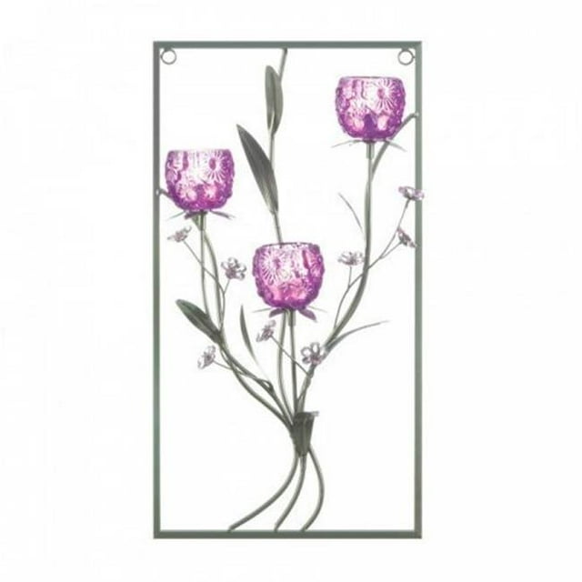 Gallery Of Light 10018917 Flower Three Candle Wall Sconce, Magenta
