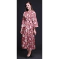 thumbnail image 2 of Bimba Pink Floral Leaves & Flower Long Printed Kimono Robes For Women Bridesmaid Robes Cotton Bathrobes S, 2 of 5
