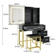 thumbnail image 4 of AKDSteel Vanity Desk with Mirror and Lights, Makeup Vanity Desk with Sliding LED Lighted Mirror, Power Outlet, Makeup Vanity Set with 4 Drawers, Storage Shelves, Cushioned Stool for Bedroom, 4 of 7