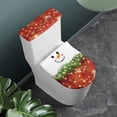 thumbnail image 2 of FKELYI Cartoon Snowman Toilet Tank Cover Polyester Toilet Lid and Tank Cover Set of 2 Foldable Christmas Snowflake Protective Cover for Bathroom, 2 of 6