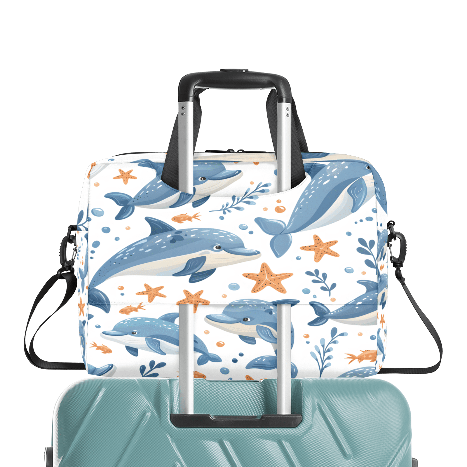 Herdesigns Dolphin Laptop Bag for Women Men, Computer Case Briefcase Messenger Bags, 15-15.6 inch Laptop Sleeve Shoulder Bag