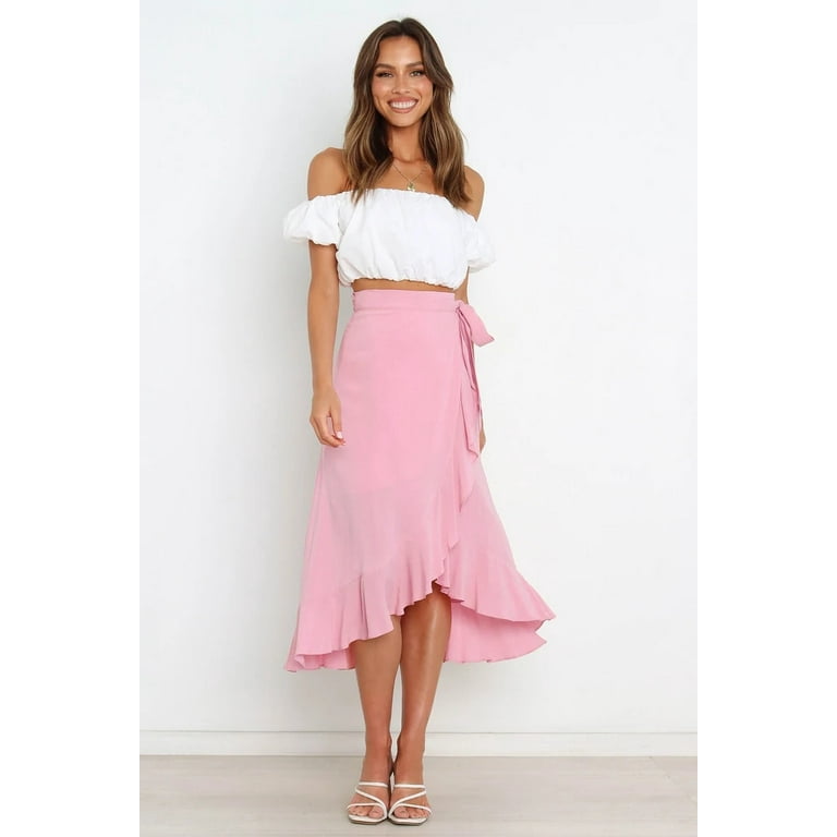 Pink midi cheap skirt xl