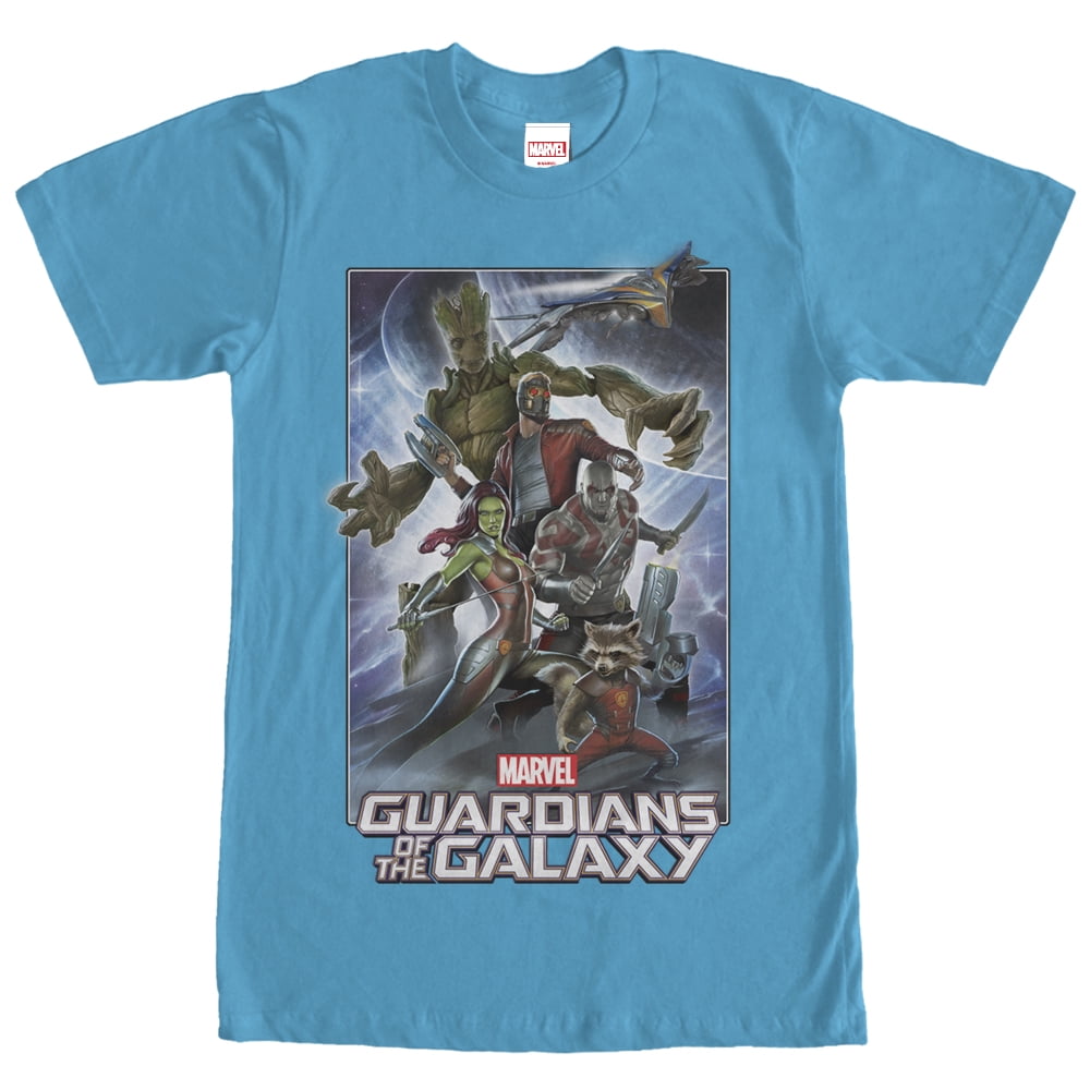 Men s Marvel Guardians of the Galaxy Group Graphic Tee Turquoise X Large