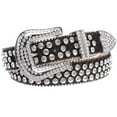 thumbnail image 2 of Cowboy Cowgirl Classic Western Rhinestone Bling Studded Diamond Leather Belt, 2 of 4