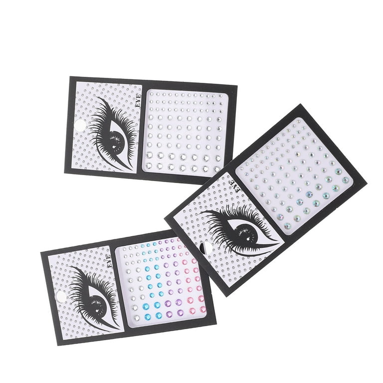 3 Sets of Self-adhesive Face Gems Stickers Decorative Eye Gems