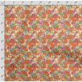 thumbnail image 4 of Soimoi Watercolor Floral Print,Cotton Cambric, Quilting Fabric Sold by The Yard 42 Inch Wide, Medium Weight Cotton Fabric, SewingSupplies, Orange, 4 of 5