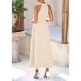thumbnail image 2 of Vestido largo KIRUNDO de verano sin mangas para mujer, beige, XXL, 2 of 9