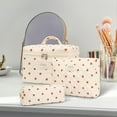 thumbnail image 5 of Makeup Bag 3pack/Set,Quilted Cosmetic Pouch for Women,Cute Large Capacity Cotton Portable Travel Toiletry Bag, 5 of 6