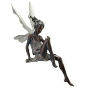 Newest Upgraded Flower Fairy Statue Figurines With Wings Outdoor Garden Ornament Resin Craft Landscaping Yard Decoration white