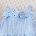 thumbnail image 4 of Toddler Baby Girl Outfits Solid Summer Clothes Bow-tie Sleeveless Top and Ruffled Shorts Kaprioy Toddler Girl Clothes 18 24 Months 2T 3T 4T, 4 of 7