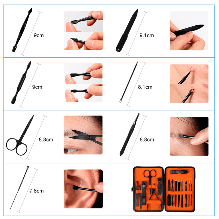 SUPTREE 15-Piece Manicure Pedicure Set, Stainless Steel photo 2