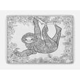 thumbnail image 1 of Sloth Bath Mat, Outline Drawing of Sloth in Jungle Zoo Animal with Ornamental Details and Flowers, Non-Slip Plush Mat Bathroom Kitchen Laundry Room Decor, 29.5 X 17.5 Inches, Black White, Ambesonne, 1 of 2