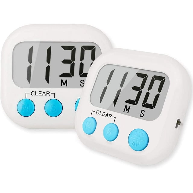 EcoNesxp White digital kitchen cooking timer 2-pack Digital kitchen cooking timer