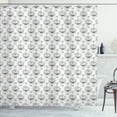 thumbnail image 1 of Ambesonne Tattoo Shower Curtain, Mountains Trees Eagles, 69"Wx70"L, Black White Pale Grey, 1 of 3