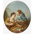 thumbnail image 2 of Studio of François Boucher 15x17 Black Ornate Wood Framed Double Matted Museum Art Print Titled - Nesting Birds (The Bird Nesters) (circa 1733-1734), 2 of 5