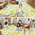 thumbnail image 5 of Watercolor Lemons Area Rugs 4'x6', Washable Small Throw Rugs for Office Bathroom, Summer Blue Yellow Buffalo Plaid Indoor Outdoor Rug Non-Slip Low Pile Carpet Runner Reversible Floor Mats, 5 of 8