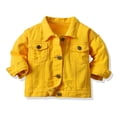thumbnail image 2 of Esaierr Toddler Kid Baby Boy Girl Jean Jacket Long Sleeve Button Solid Color Cotton Casual Outerwear, 2 of 5
