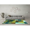 thumbnail image 3 of Ahgly Company Indoor Round Abstract Turquoise Blue Contemporary Area Rugs, 4' Round, 3 of 4