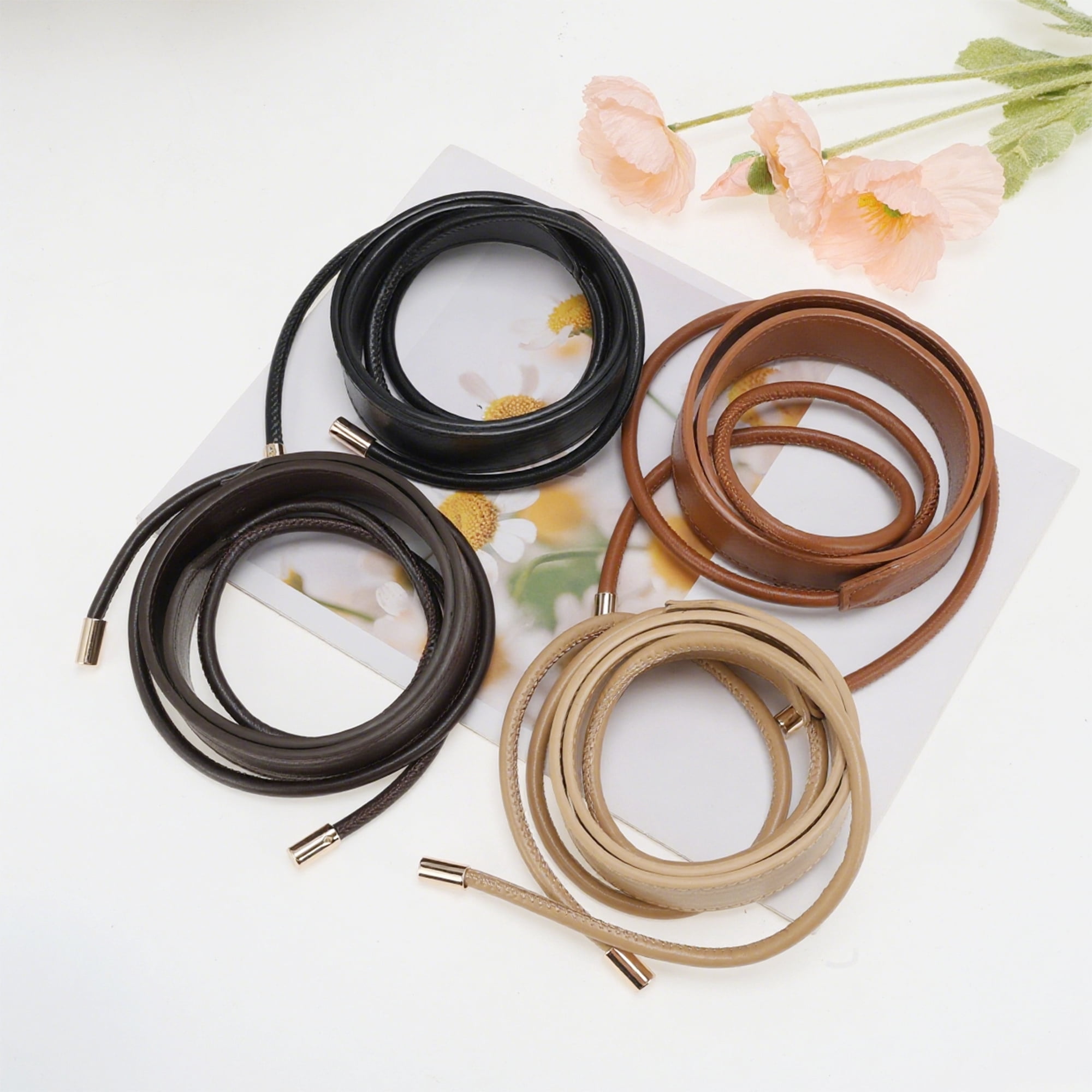 Unique Bargains Knotted Adjustable Waist Belt for Versatile Styling 1 Pc Khaki