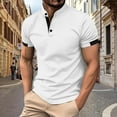 thumbnail image 3 of Camiseta informal de manga corta con patchwork para hombre, ideal para las vacaciones en la playa y el estilo urbano., 3 of 4