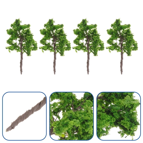 HOOWIFFY 25pcs Mini Green Plastic Pine Trees for Crafts, Model Train Scenery, Diorama, Landscape Decoration