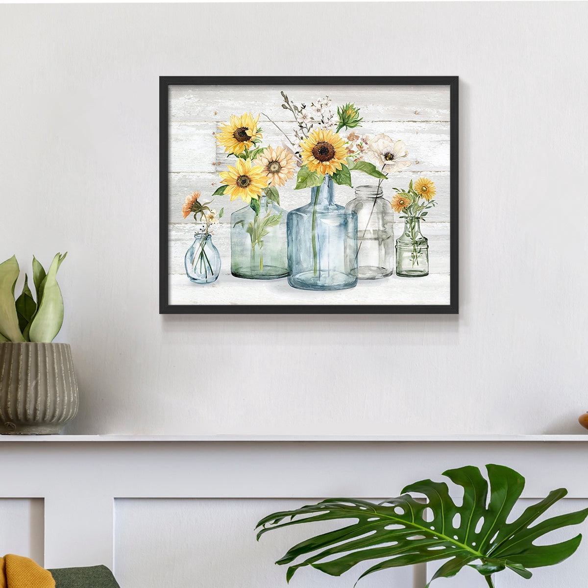 Sunflower Extravaganza by Carol Robinson - Restickable Framed Giclée Print