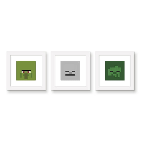 Gallery Pops Minecraft - Iconic Pixels Undead Wall Art Bundle (3-Pack)