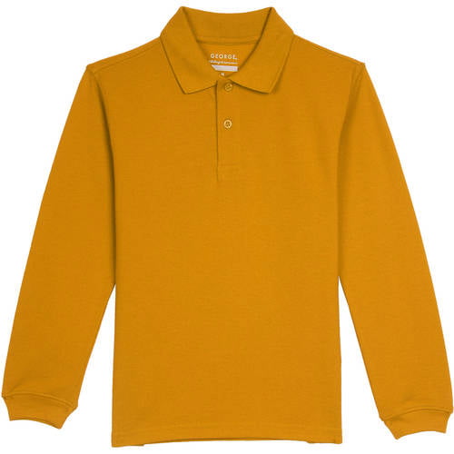 George Boys School Uniforms Long Sleeve Pique Polo Shirt 