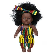 Fankiway Black African Black Baby Cute Curly Black 35Cm Vinyl Baby toy