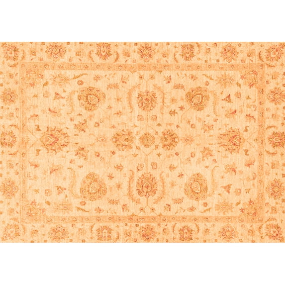 Ahgly Company Indoor Rectangle Oriental Orange Traditional Area Rugs, 7' x 10'