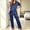 (Fashion 26)Blue, variant on Aimik Women's Sleepwear Set Short Sleeve Lapel Satin Top and Long Pant Loungewear Set Lightweight Comfort Summer Womens Pajama Set,Blue,L