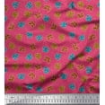 thumbnail image 1 of Soimoi Viscose Chiffon Fabric Coral Ocean Print Fabric by the Yard 42 Inch Wide, 1 of 2