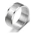 thumbnail image 5 of 8mm 14K White Gold English Letter Lord's Prayer Ring Men's Bible Cross Rings For Women Men Jesus Christian Jewelry, 5 of 6