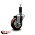 thumbnail image 2 of 3.5 Inch Maroon Poly Wheel Swivel 1-1/8 Inch Expanding Stem Caster SCC, 2 of 2