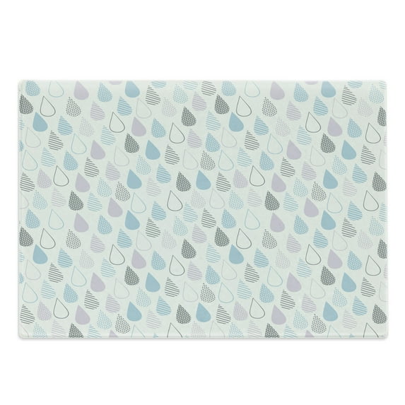 Colorful Cutting Board, Big Droplets Motif Filled with Ornate Lines and Dots Urban Life Vibrant Art, Decorative Tempered Glass Cutting and Serving Board, Large Size, Multicolor, by Ambesonne