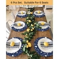 thumbnail image 4 of 13 Inch Round Placemats Set of 6, Navy Blue Christmas Non Slip Heat Insulation PP Table Mats, Xmas Trees Snowflake Winter Botanical Washable Place Mats for Kitchen Dining Party Table Decor, 4 of 7