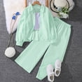 thumbnail image 4 of Liyamei Girls Striped Long Sleeve Shirt Outfits 2 Piece Set Casual Spring Summer Clothes For Toddler Kids Comfortable Elastic Waist Girls Casual Sets Size Green 10-11 Years, 4 of 5