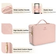 thumbnail image 4 of Estuche de maquillaje Faquenc Leather con espejo iluminado por LED y soporte para brochas, 4 of 9