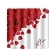 thumbnail image 2 of Valentine's Day Shower Curtain Red Polyester Waterproof Bathroom Decor with Hooks Romantic Design, 2 of 4