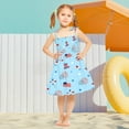 thumbnail image 3 of Cethrio Kids Girls Summer Dresses, Spaghetti Strap Cute Holiday Gifts Sleevless Dresses Blue Size 4T, 3 of 4