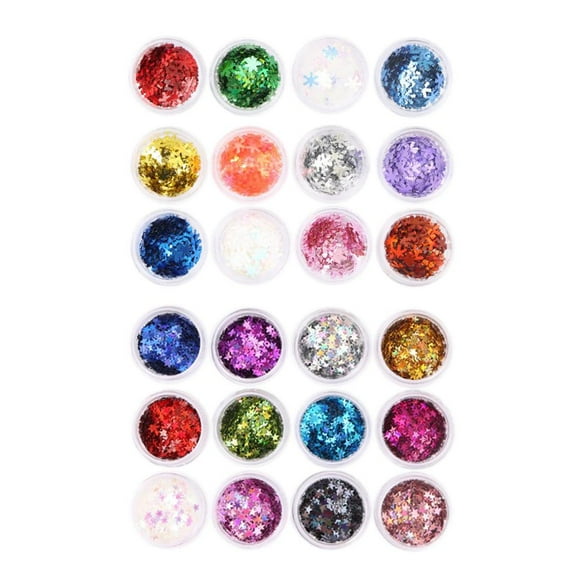 24 Piezas Lentejuelas de Uñas Colco 3D Brillo